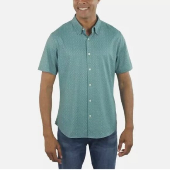 Jachs Other - NEW Jachs New York Men's XL Short Sleeved Button-Up Shirt Green Printed